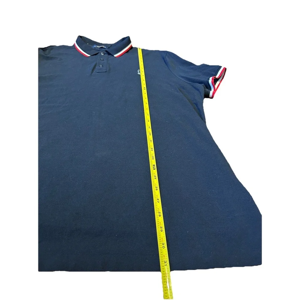 Polo Ralph Lauren Polo‎ Shirt Navy Blue Spell Out Flip Collar Men's 2XL